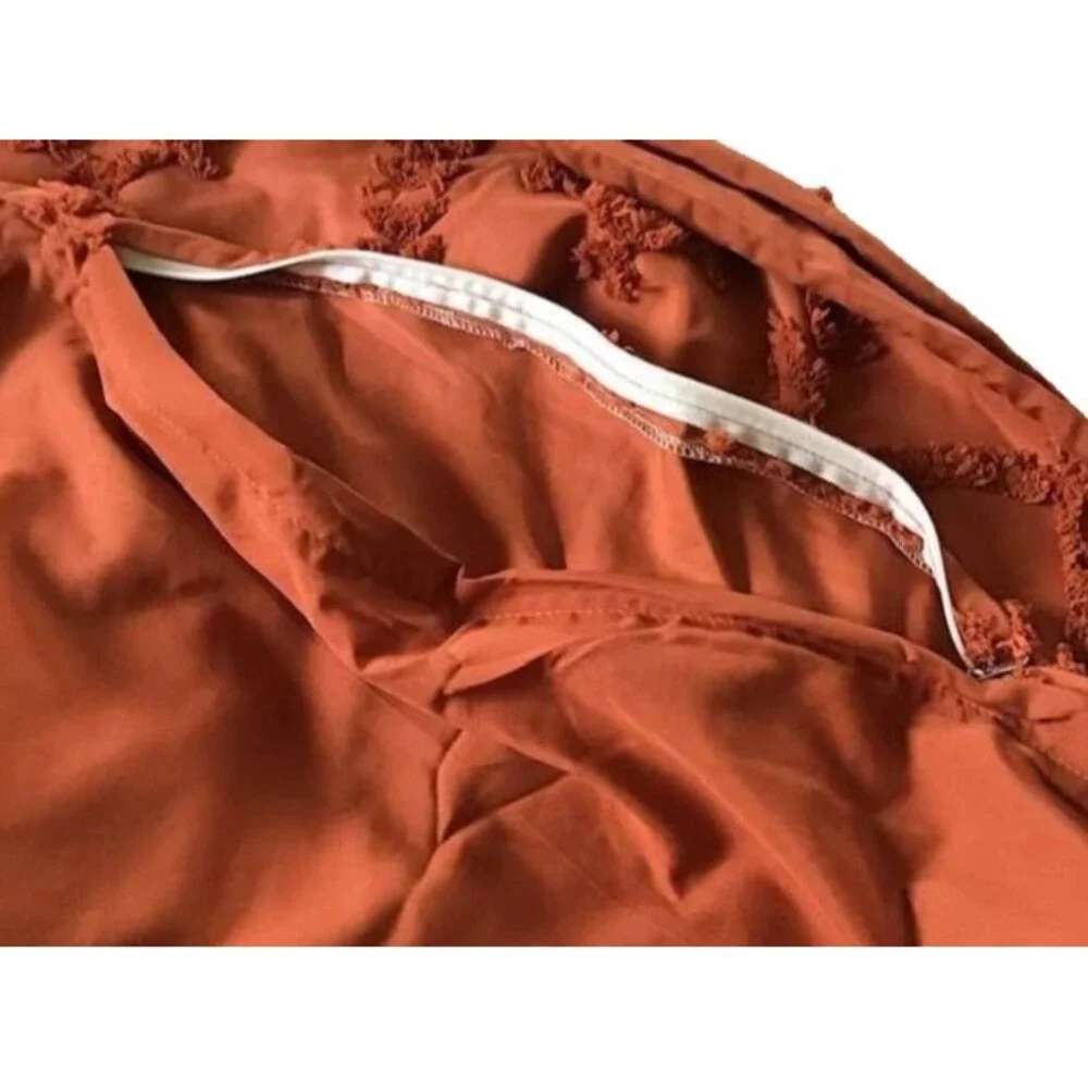 Oeko Tex Standard 100 Tufted Full Queen Duvet Cover Bed Rust Chenille Diamond 3